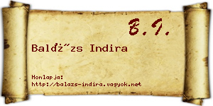 Balázs Indira névjegykártya