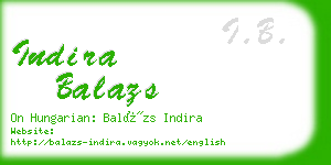 indira balazs business card